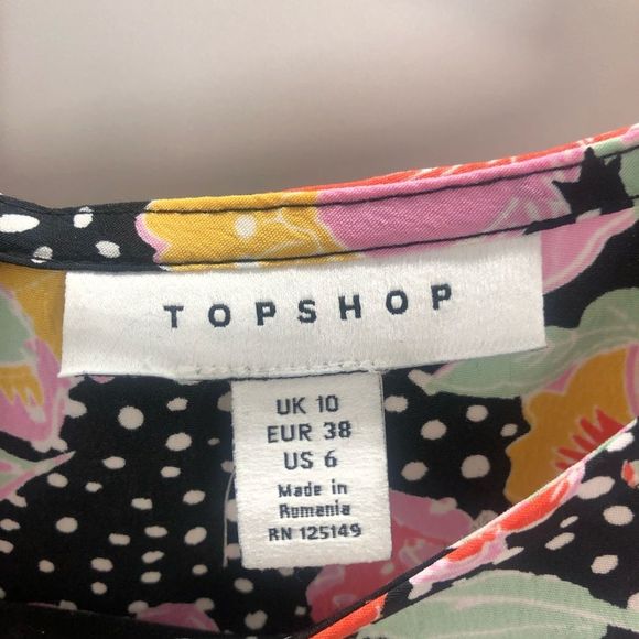 Topshop Pastel Dream Puff Sleeve Dress Sz 6 - Picture 8 of 9